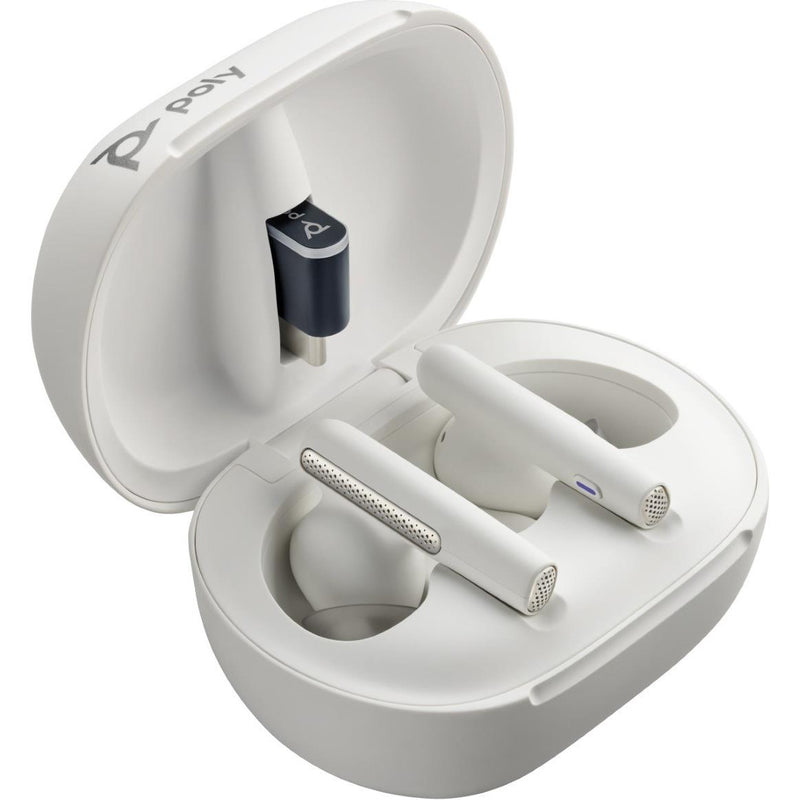 Poly Voyager Free 60+ UC Earbuds with BT700 USB-A Adapter - White Sand 7Y8G5AA