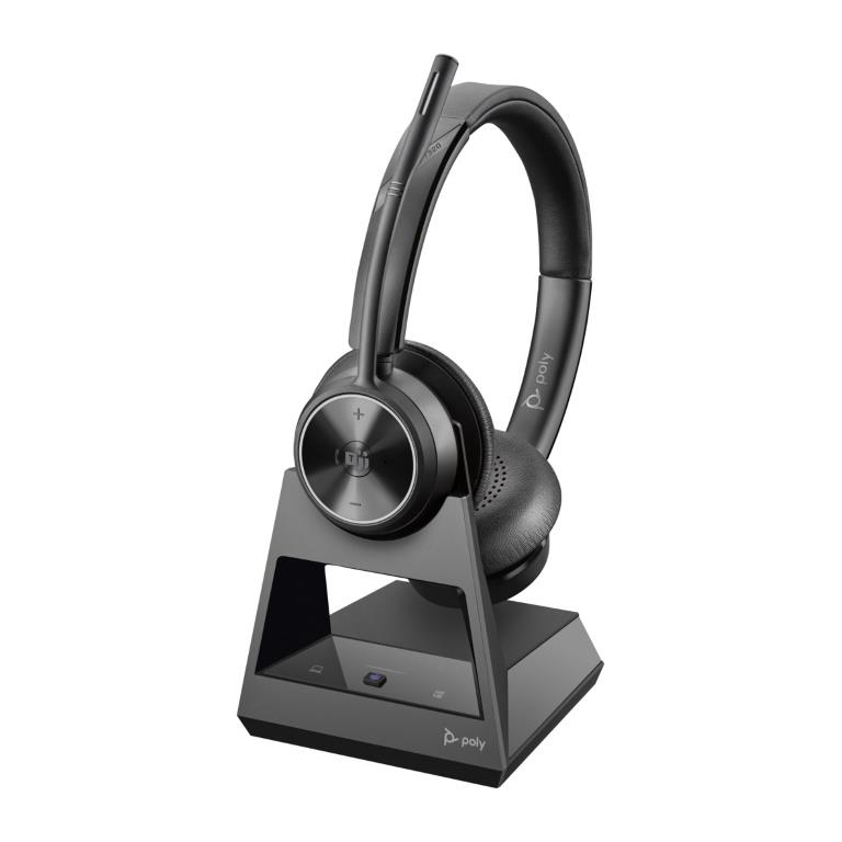 Poly Savi 7320 UC MS Stereo Wireless Headset with DECT Adapter and Charging Stand 8L553AA