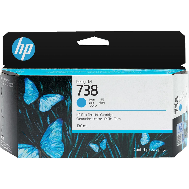 HP 738 Original Ink Cartridge - Cyan 498N5A